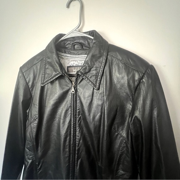 Wilsons Black Leather Jacket Women’s XL Full Zip Insulated Classic Edgy Chic - Picture 3 of 13